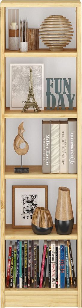 Holzregal Bücherregal verschiedene Höhen Wandregal Produktbild 2