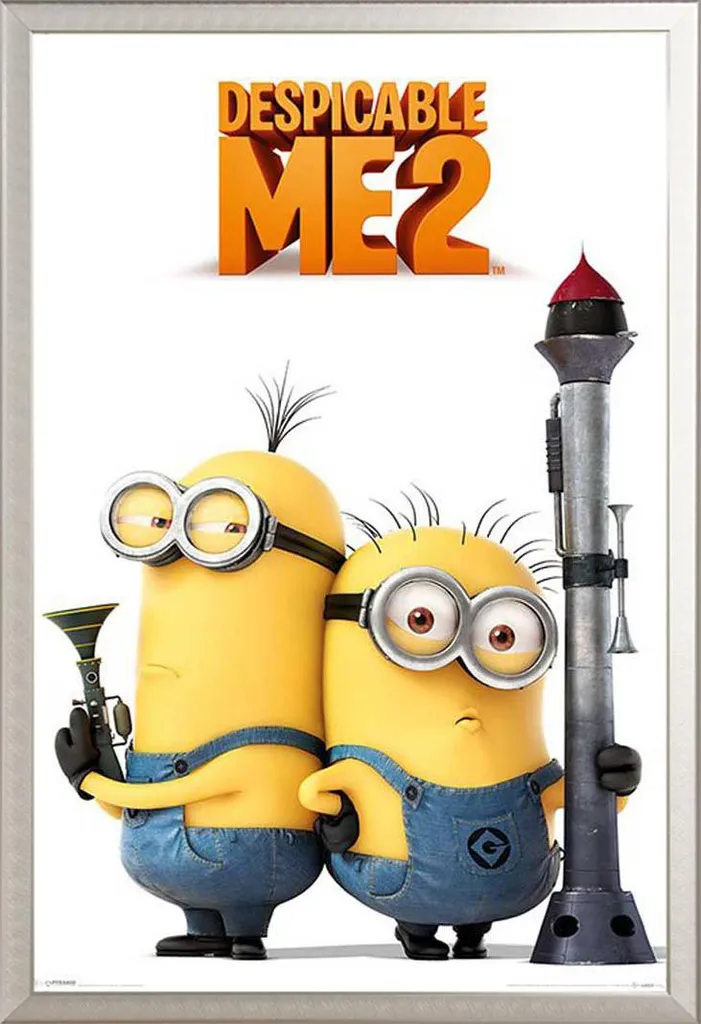 Stampa Originale Despicable Me 2 Minions Armed con Cornice Shinsuke