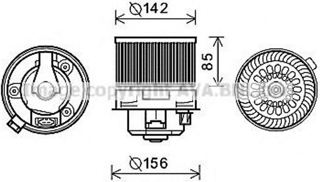 PRASCO Gebläsemotor Lüftermotor PE8371 passend für PEUGEOT 308 SW I (4E, 4H) Kunststoff