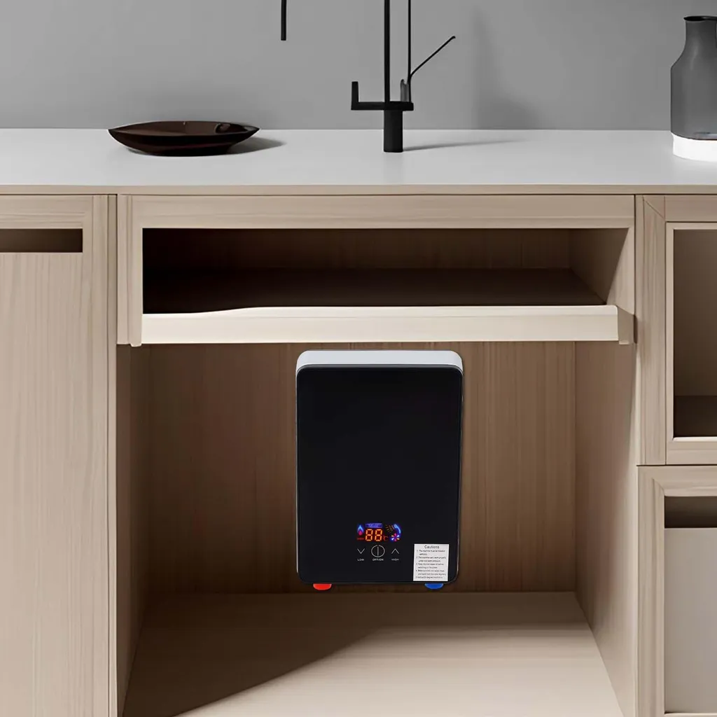 Chauffe-eau électrique instantané noir avec affichage LED numérique - 2