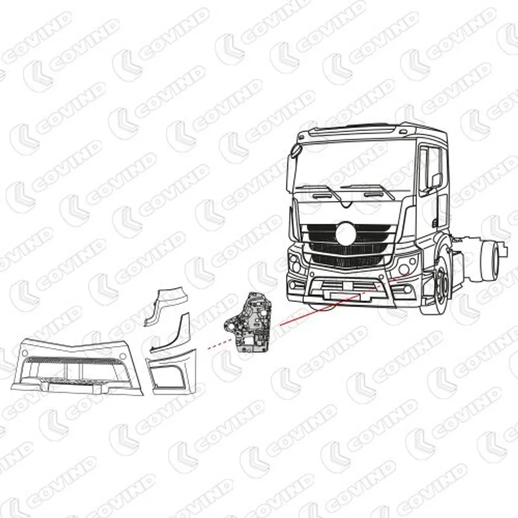 Fixation latérale gauche 960/157 compatible Mercedes Actros MP4 MP5