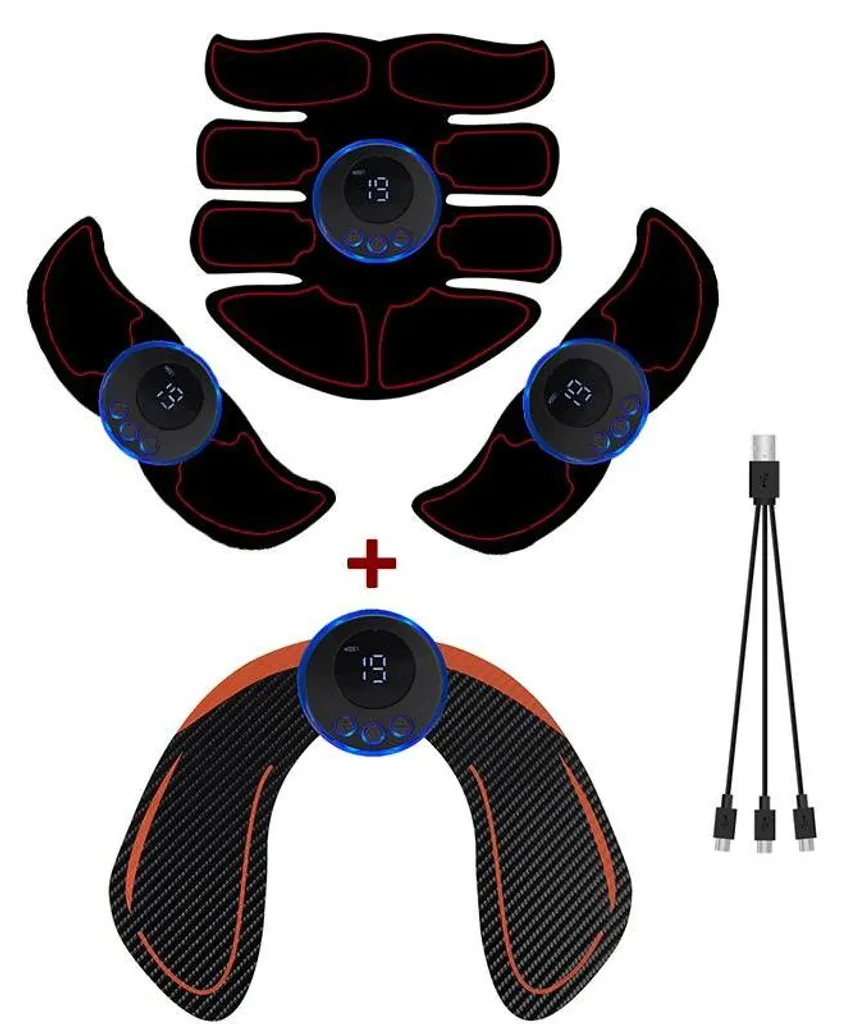 Ceinture Électrostimulation Abdominale et Fessiers - Kit Fitness Complet