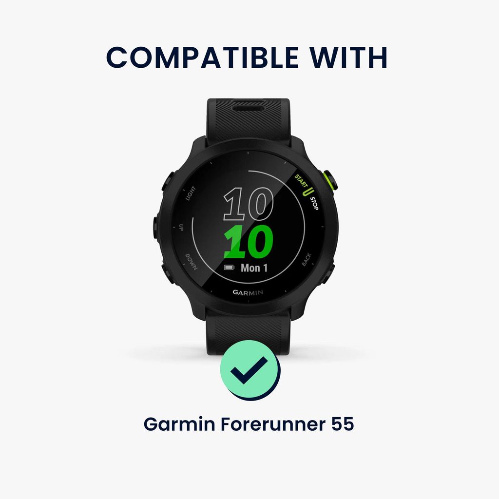 kwmobile Echtleder Uhrenarmband für Garmin Forerunner 55 Armband - Ersatzarmband für Fitnesstracker - Wechselarmband Smartwatch - Braun