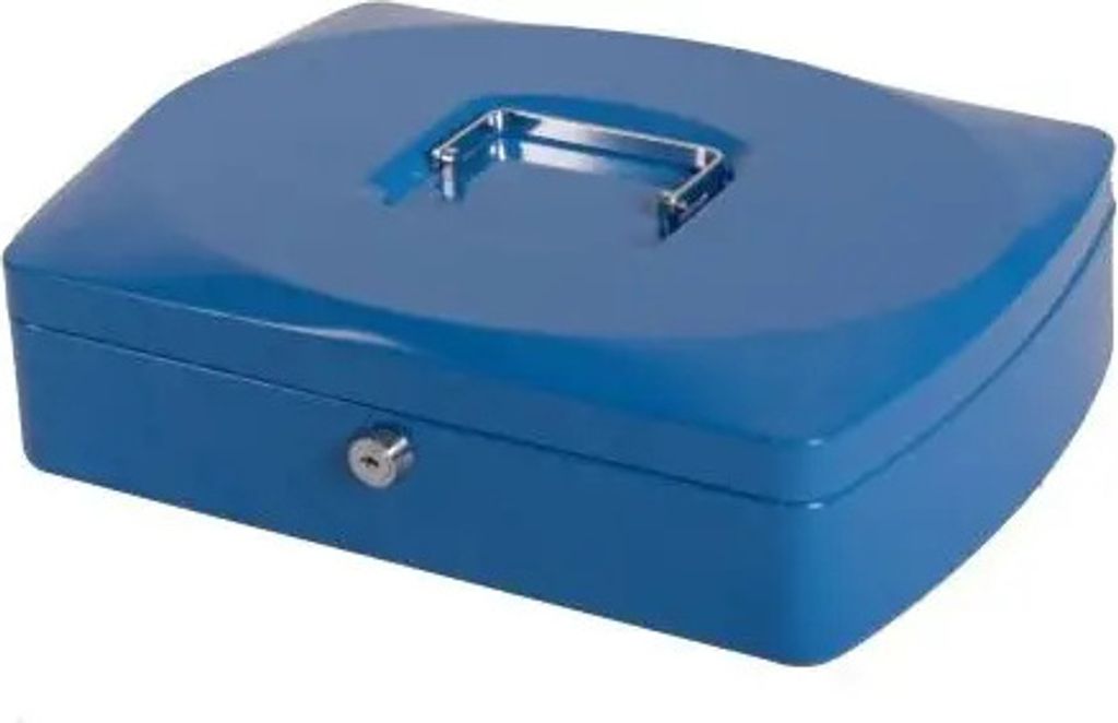 Pudełko na gotówkę 25x18x9 cm niebieskie/czarne/szare Zdjęcie produktu 