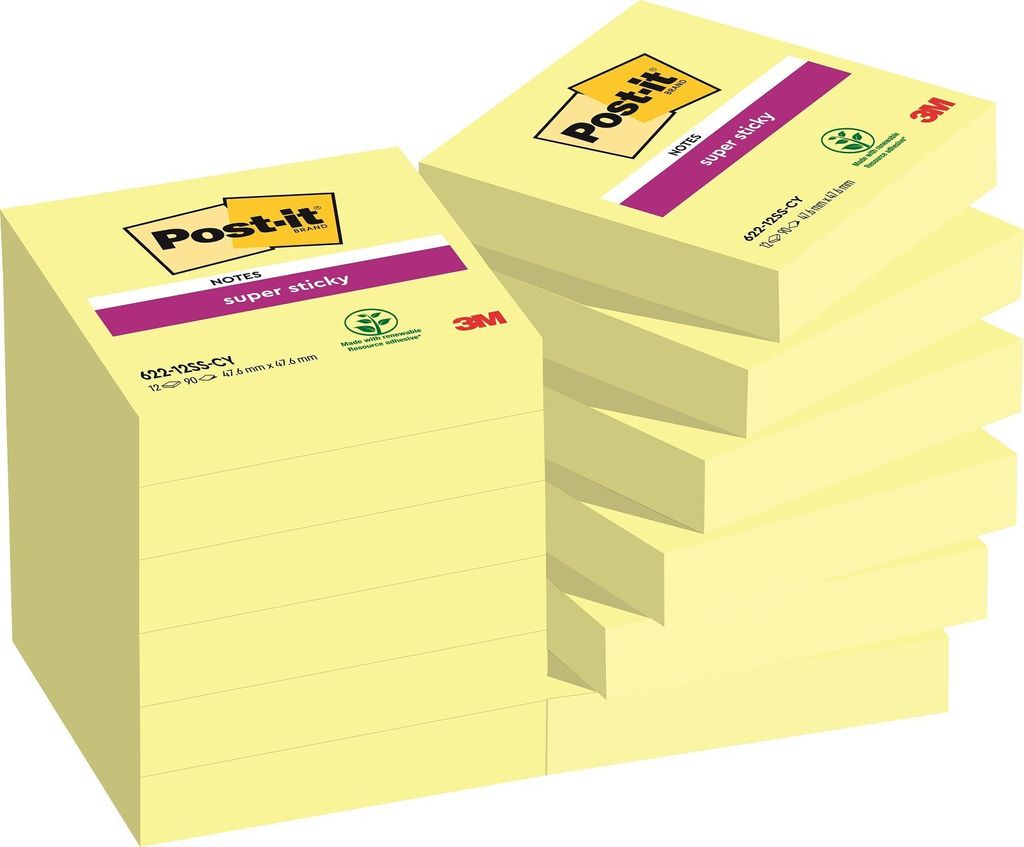 Post-it® SuperSticky 622-12SSY foglietti adesivi, 51 x 51 Immagine del prodotto 