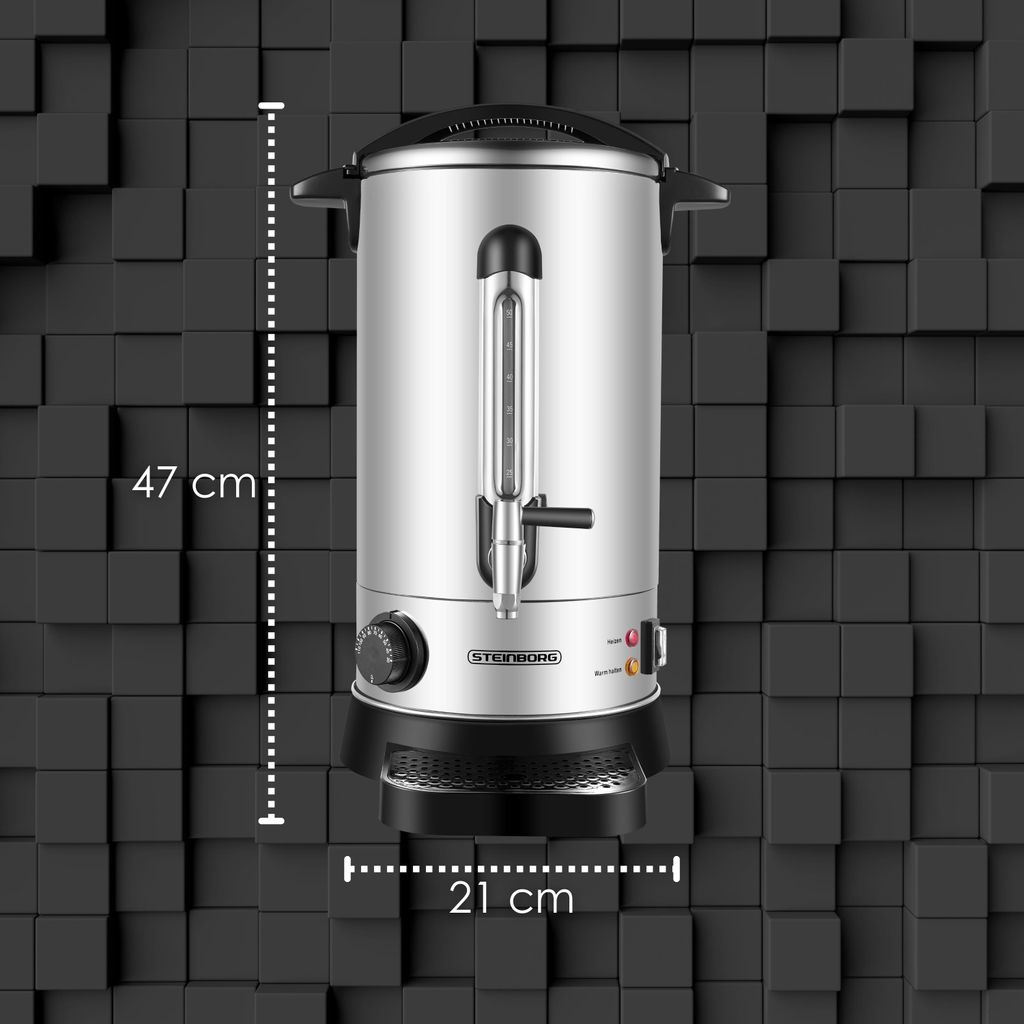 Produktbild von Heißwasserspender, 5.8L Thermopot Edelstahl Wasserkocher 750W Thermoskanne Tastensteuerung Wassertank Für Schule Zuhause Büro Hotel ( Schwarz