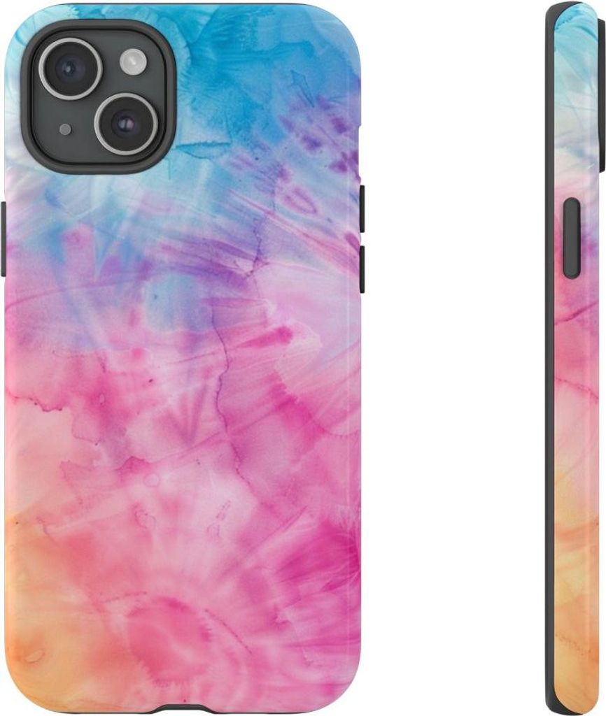 Sanftes Batikmuster in Pastellfarben – Hülle Kompatibel mit iPhone 15 Plus