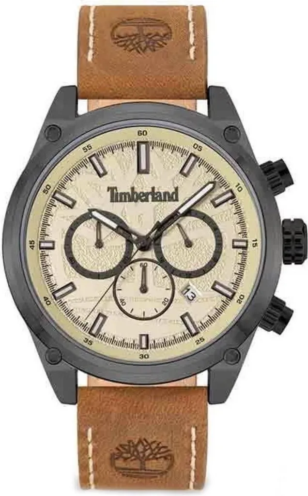 Montre Homme Timberland TY567040 avec Bracelet en Cuir Marron Chic