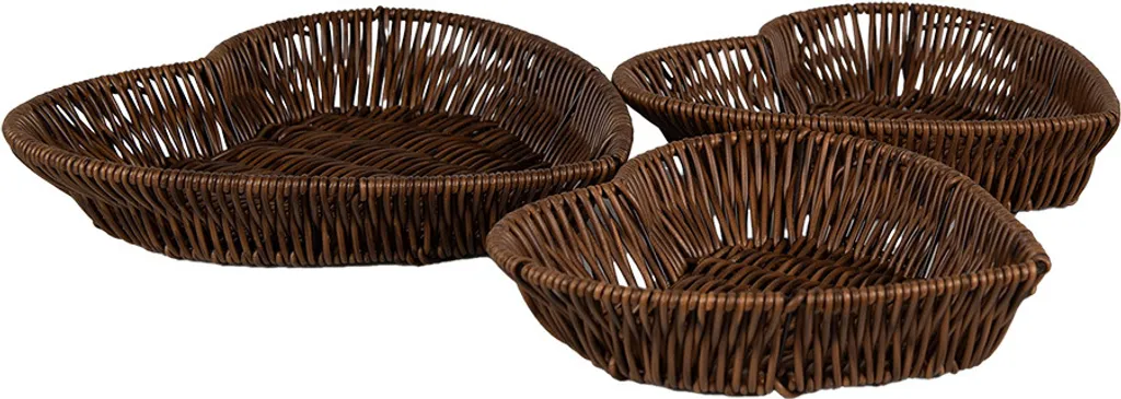 Ensemble de Paniers de Rangement Bruns en Polypropylène Résistant