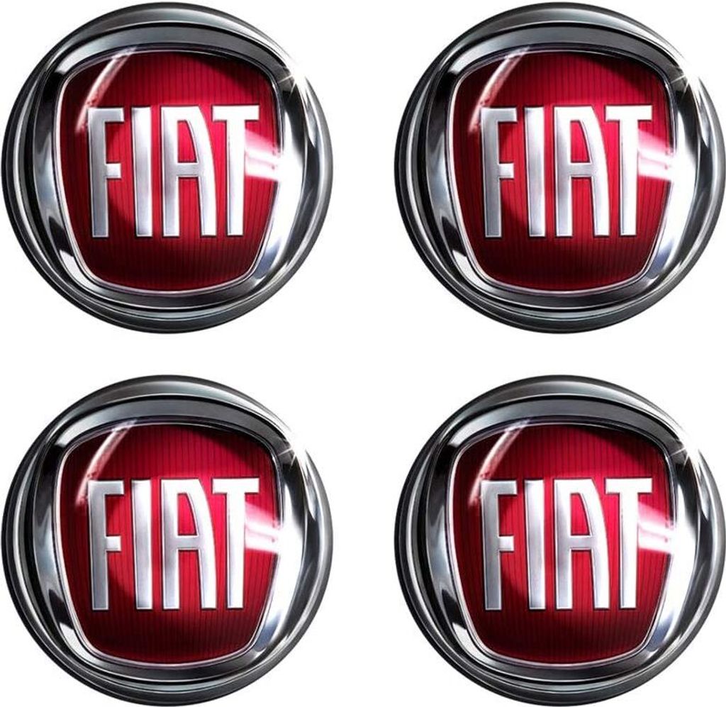 Fiat 3D Aufkleber 1 Logo, Größe 9 mm, 4 Stücke