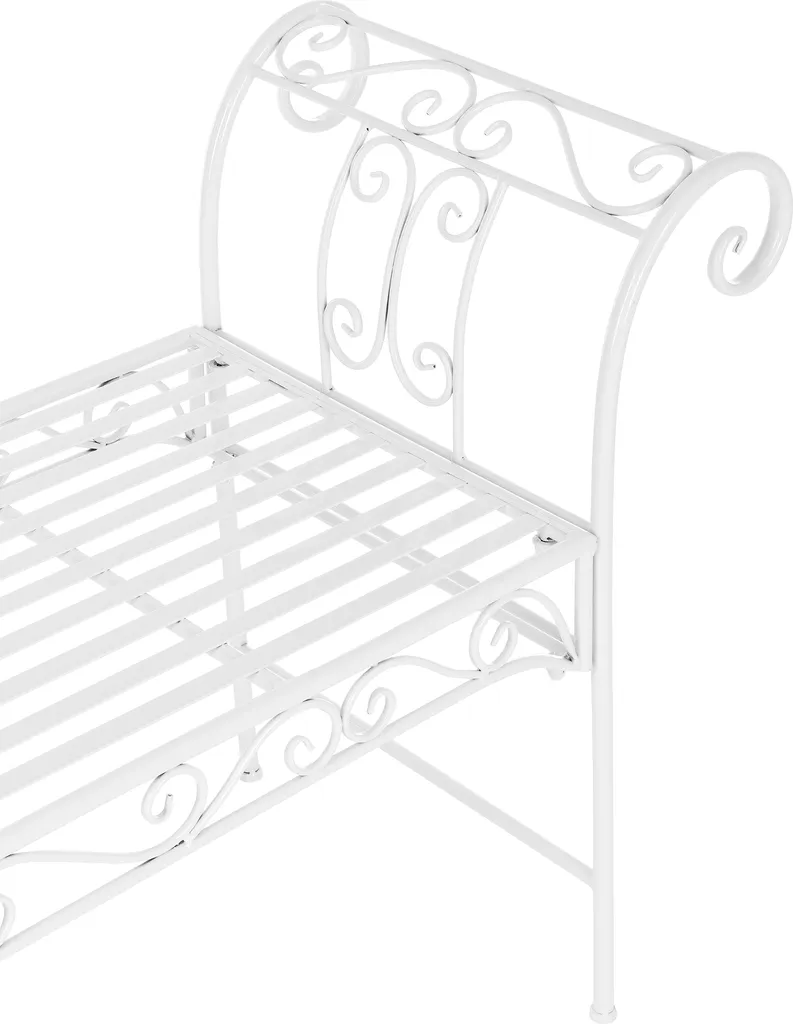 Panca Cossila in Metallo Bianco 200kg - Panchina Esterno Offerta - 3