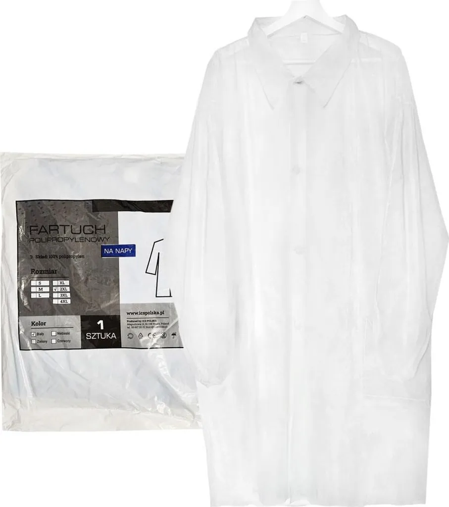 Grembiule Monouso XXL Bianco Bottoni Pressione - Prezzo Shock TNT 22g