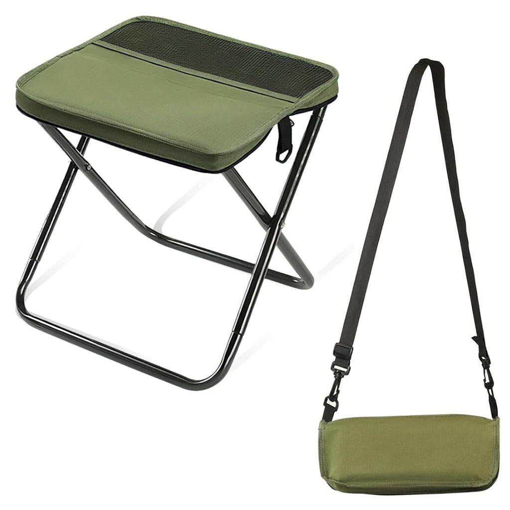 Tragbarer Faltbarer Rucksackhocker für Camping, kleine Klapphocker für Erwachsene, leichte Mini-Taschen-Klapp-Teleskopstühle für Angeln, Reisen...