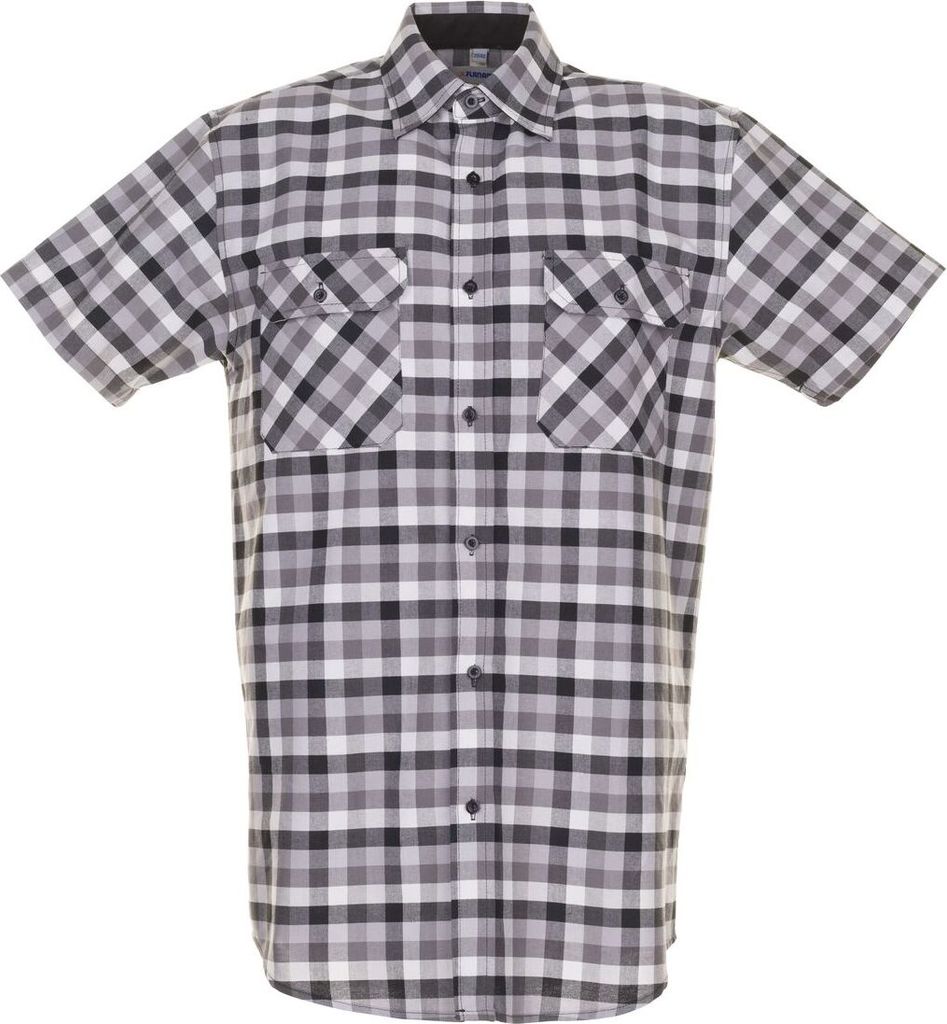 Planam Countryhemd 1/4 Arm Gr. 43/44 schwarz kariert