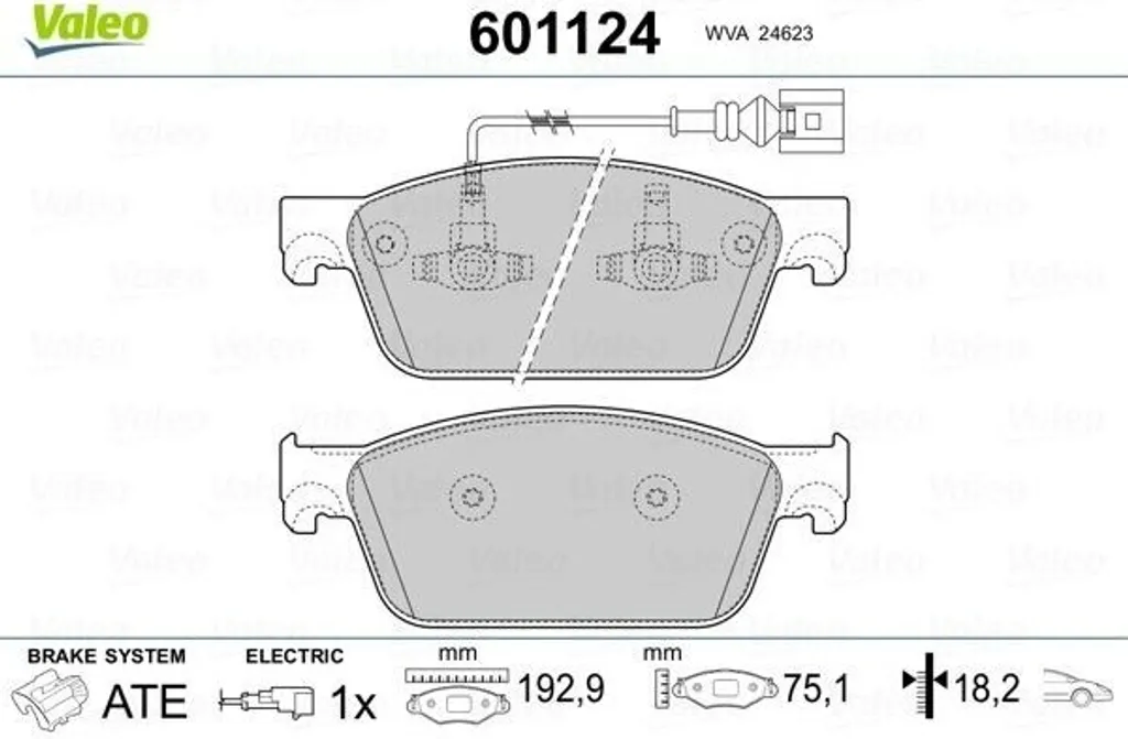Garnitures de frein Valeo 7E0698151 silencieuses pour T5 et T6 v2