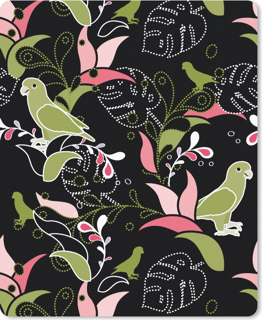 MuchoWow Mauspad Mousepad Dschungel - Vogel - Muster 19x23 cm - Mousepads - Maus Mat - Pad - Mausunterlage - Mauspads - Spielen