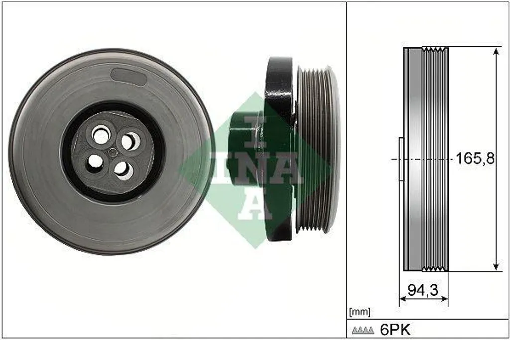 Poulie Damper INA 166 mm compatible Mercedes Classe C Berline W204 10