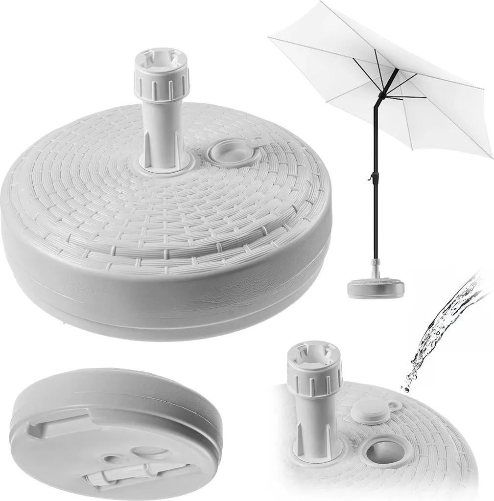 Base de parasol ronde Ø 39 cm - Support stable blanc traité extérieur