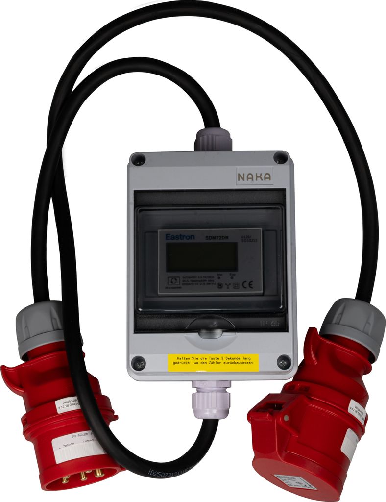 16A MID geeicht - Mobiler Digital Stromzähler Zwischenstecker Box 5m 400V / 16A CEE-Stecker Und Kupplung 5m