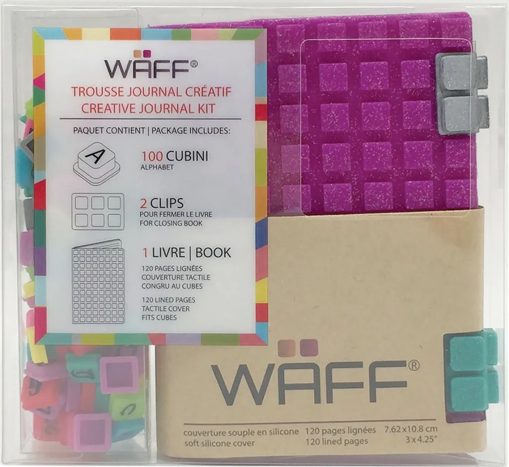 Carnet de notes A7 personnalisable Waff avec couverture en silicone