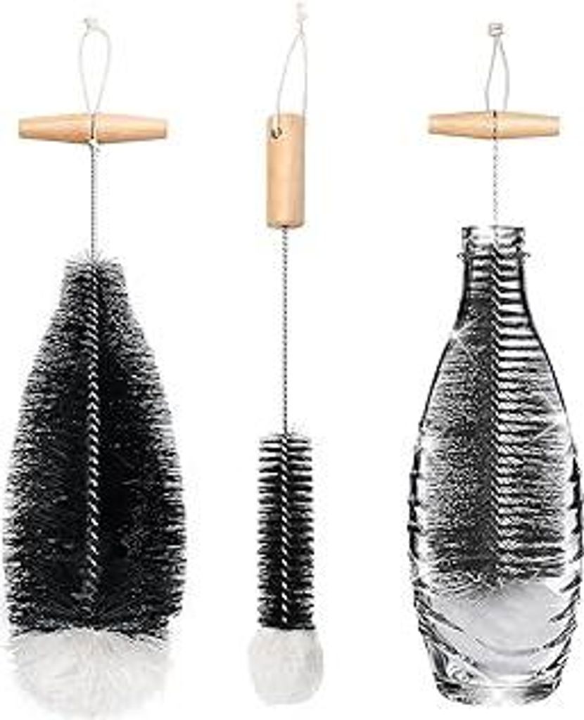 Diwoker Flaschenbürste für Glasflaschen Flaschenreiniger, 2 STK Reinigungsbürste Reinigung Flaschenreiniger für Glaskaraffe,Trinkflaschen,Babyf...