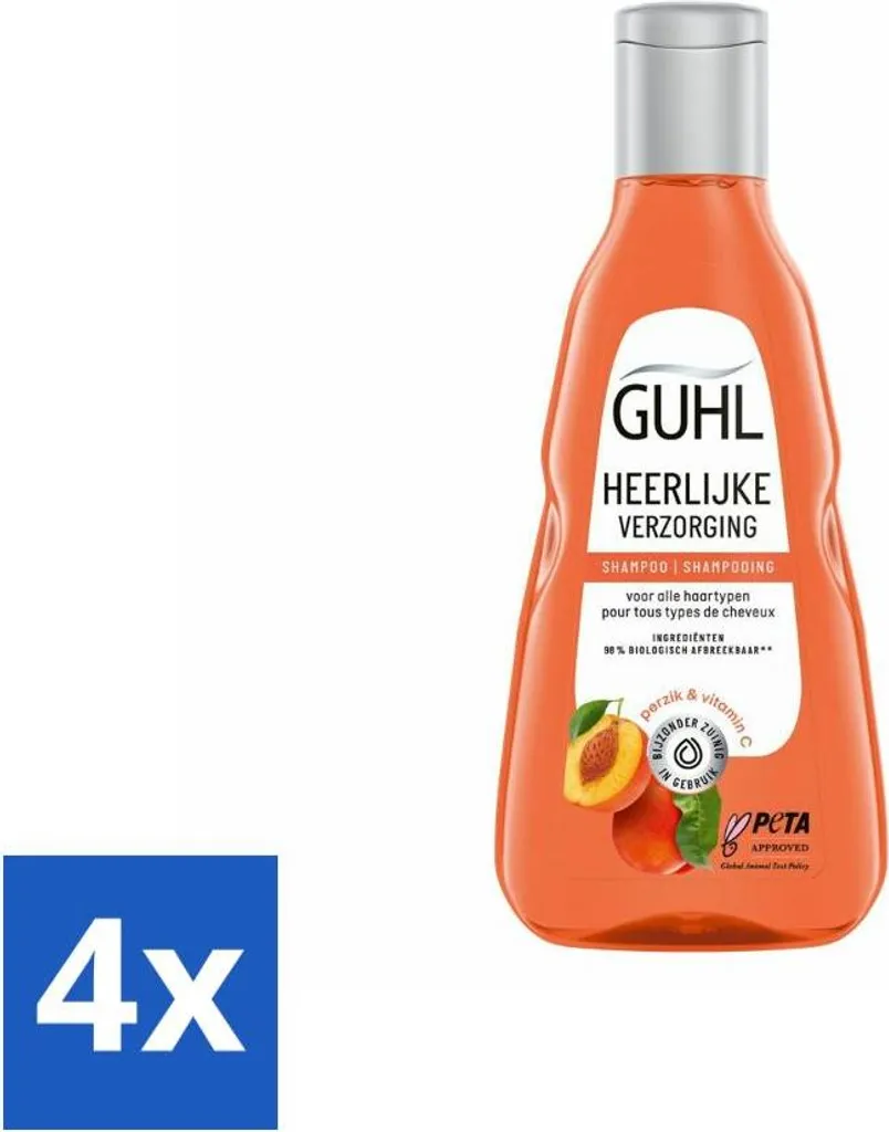 Shampooing Guhl Soin Merveilleux 250 ml Pack de 4 pour Cheveux Abîmés