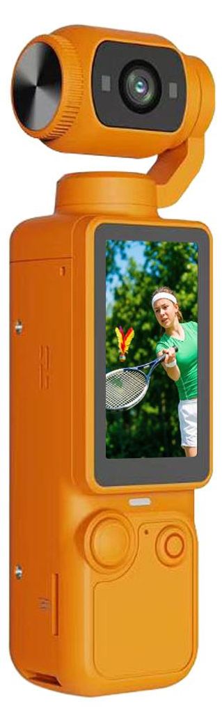 ZELURXX 1080P Handheld Outdoor Sport Kamera, tragbar, Mini-Action-Cam, Konferenzrekorder, Fahrradkamera, TF-Karte, 1,9" LCD, Orange
