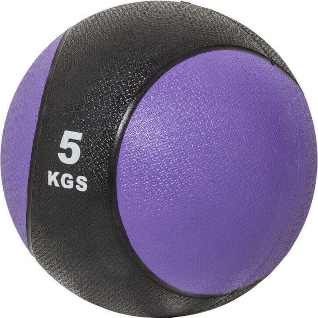 GORILLA SPORTS Medizinball - 5kg Gewichte, mit griffiger Oberfläche, aus Gummi, Violett - Slam Ball, Gewichtsball, Trainingsball, Slamball