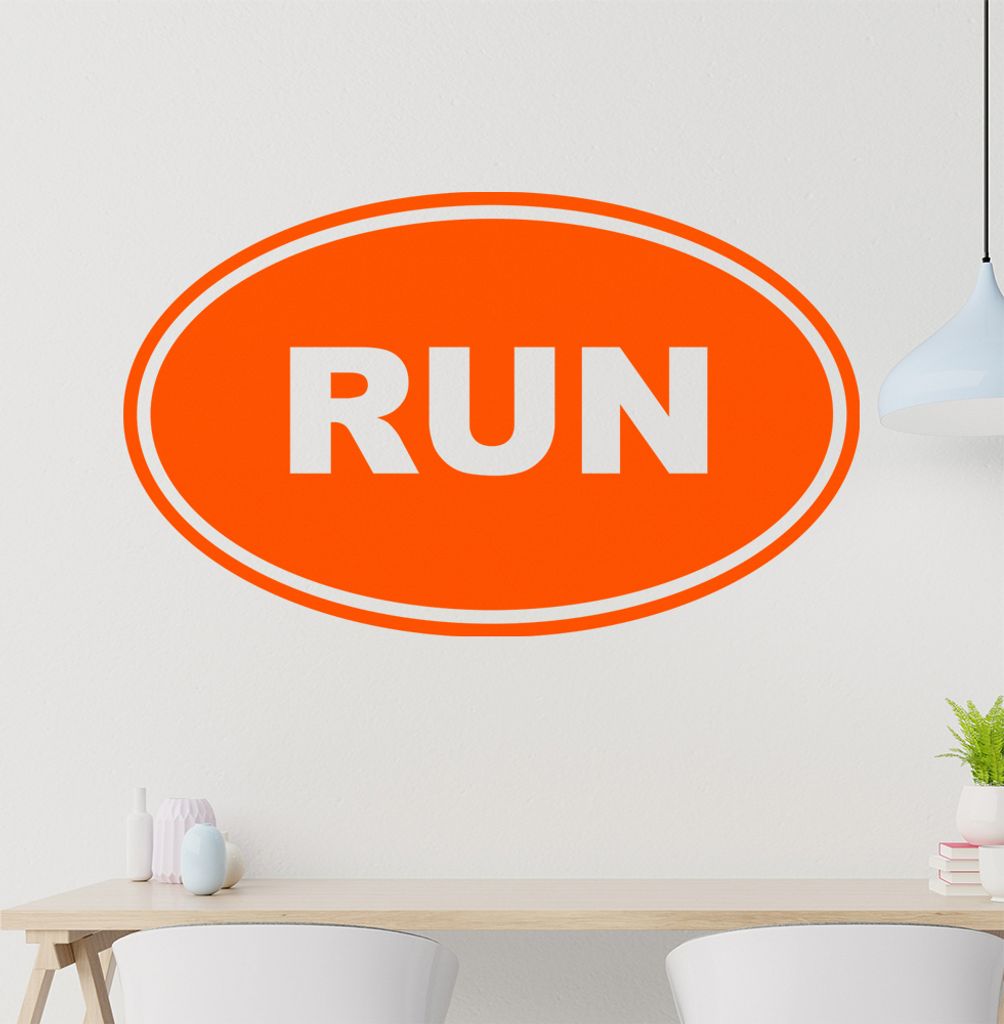run Wandtattoo in 6 Größen - Wandaufkleber Wall Sticker - Dekoration, Küche, Wohnzimmer, Schlafzimmer, Badezimmer