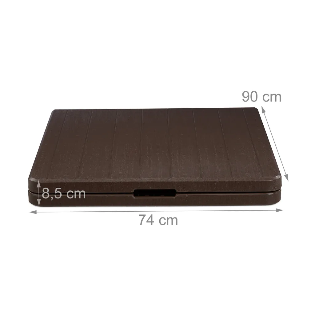 Table de terrasse pliante aspect bois résistante aux intempéries 180cm - 5