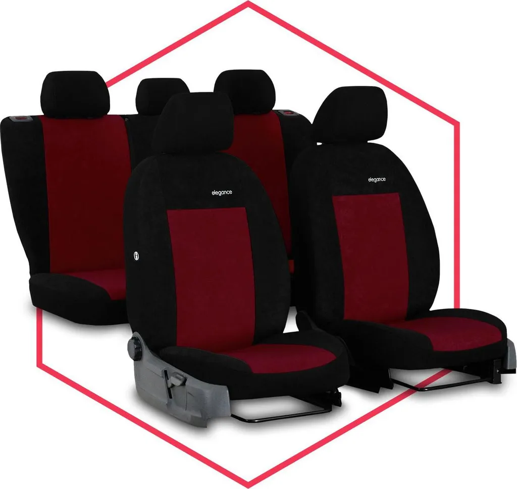Set Coprisedili Universali Lancia Ypsilon Rosso Scuro - Protezione Auto - 12