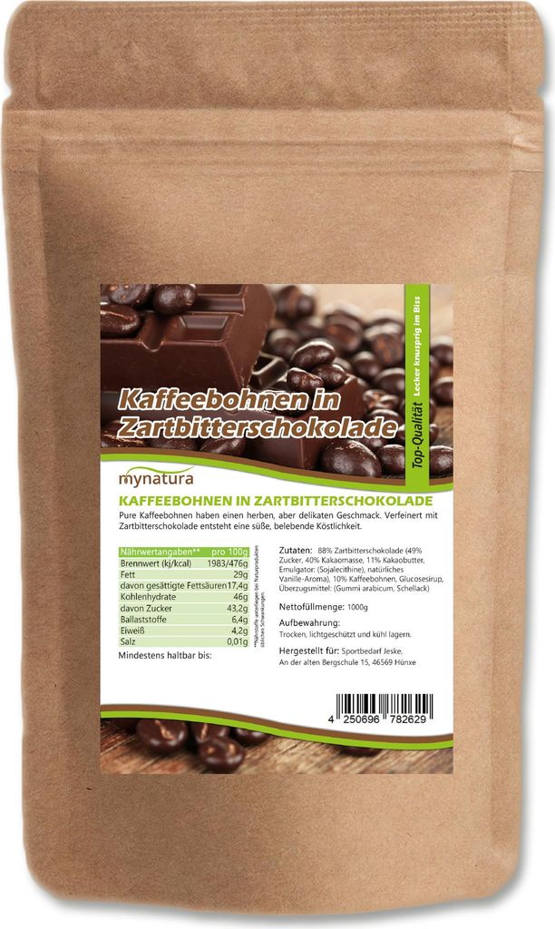 Kaffeebohnen in Zartbitterschokolade – Edler Genuss mit Produktbild 