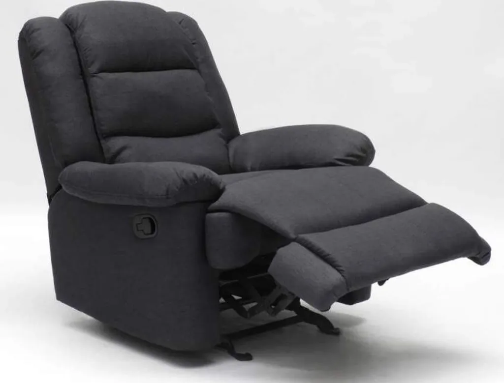 Fauteuil à bascule pliable Sofia Noir avec repose-pieds design chic - 9