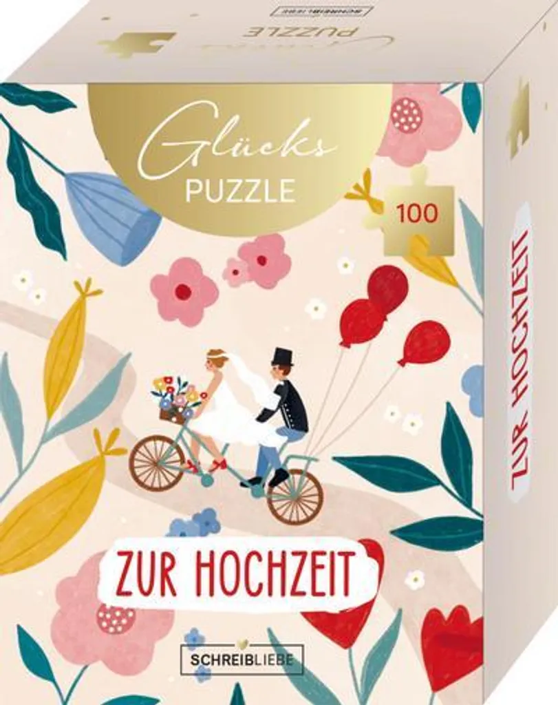 Livre d'or Puzzle du bonheur Mariage - Animation invités bois naturel