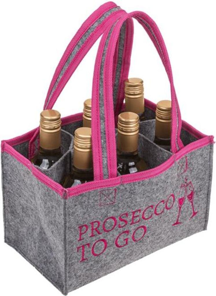 Flaschentasche "Prosecco to go" aus Filz