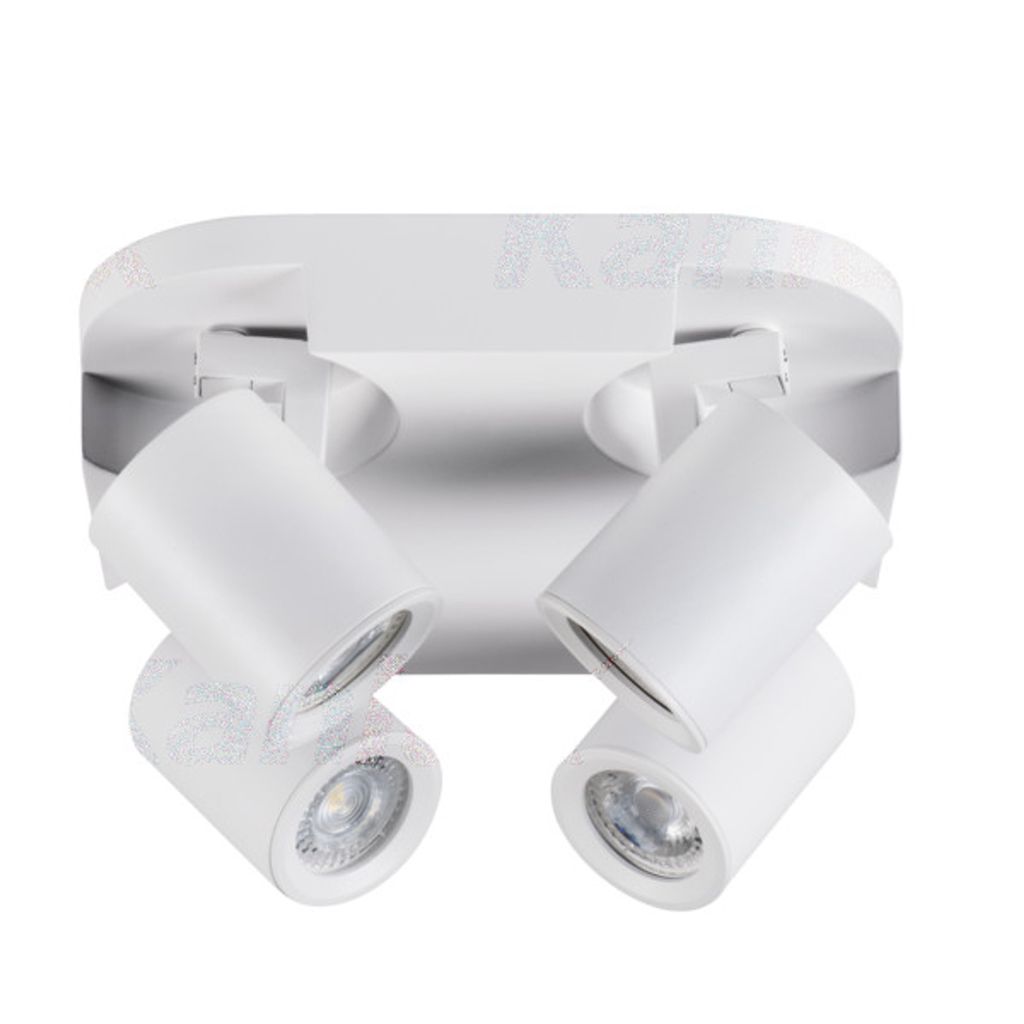 Kanlux Laurin Deckenleuchte, 4x GU10, 35W max, dimmbar, weiß, Alu, IP20