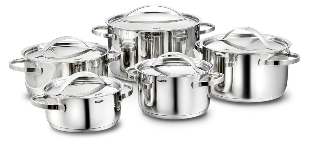 Kopf Topfset Stilo (Edelstahl, 10-teilig, inkl. 5 Deckel, Produktbild 