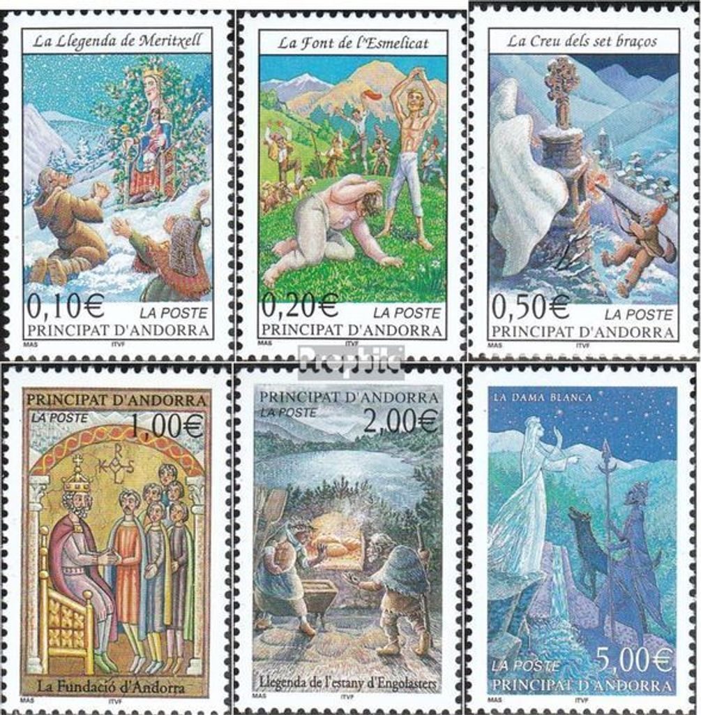 Briefmarken Andorra - Französische Post 2002 Mi 580-585 (kompl.Ausg.) postfrisch Sagen