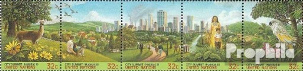 Briefmarken UNO - New York 1996 Mi 711-715 Fünferstreifen (kompl.Ausg.) FDC HABITAT II