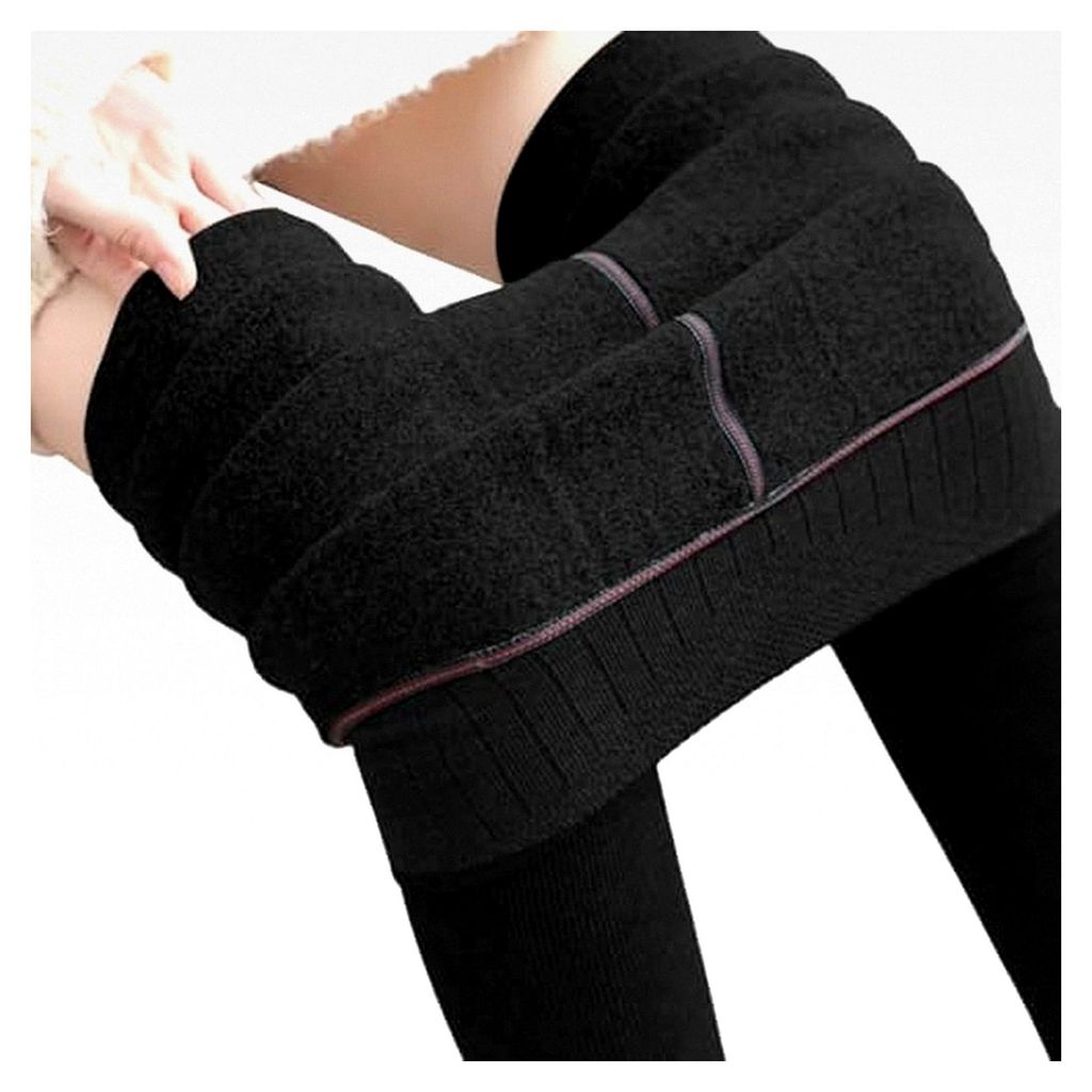 Damen Strumpfhosen Winter Hochbund Thermo Gefütterte Leggings Warme Fleece Strumpfhose Durchscheinend Thermostrumpfhose Winterhose