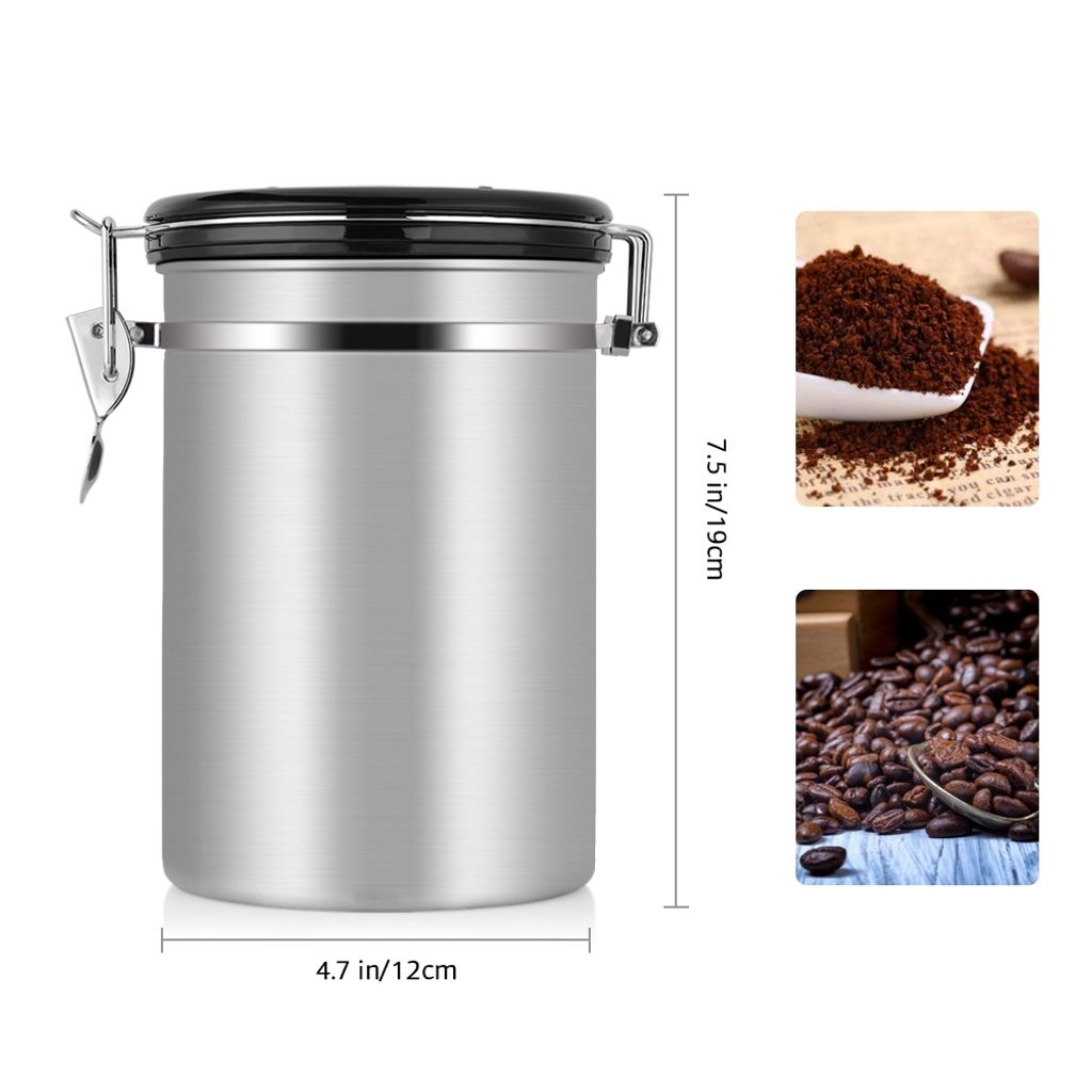 Kaffeebehälter,Kaffeekanne,Kaffeevorratsbehälter,Edelstahl-Kaffeedose,luftdichter Kaffeebehälter