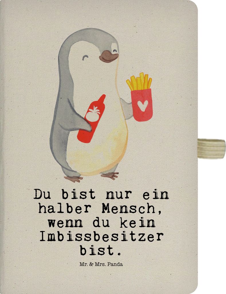 Mr. & Mrs. Panda Tagebuch Imbissbesitzer Herz - Transparent - Geschenk, Journal, Skizzenbuch, Adressbuch, Imbissverkäufer, Notizheft A5, Reisetage...