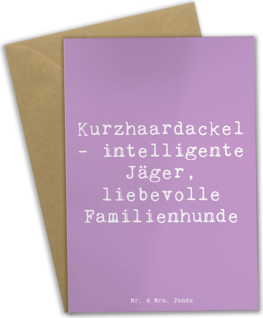 Mr. & Mrs. Panda babykarte Spruch Kurzhaardackel Liebe - Lavendeltraum - Geschenk, Hunderassen Eigenschaften, einladungskarten, Hund, Hunderasse, l...