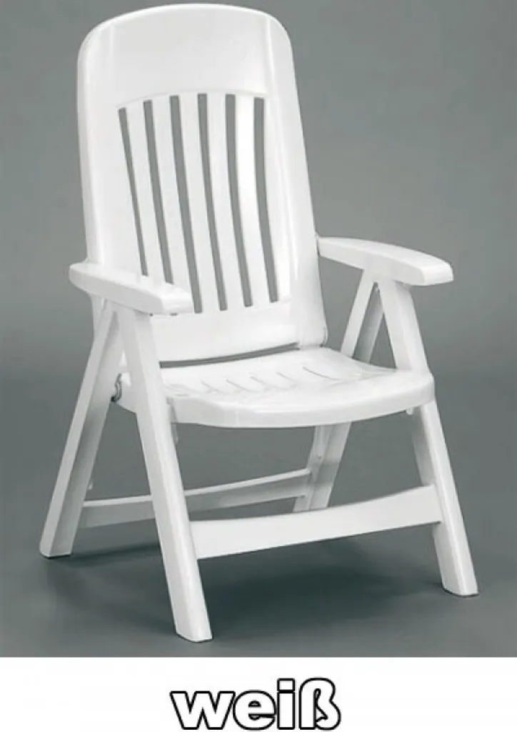 Fauteuil pliant Sieger Comtesse blanc pour balcon et petite terrasse - 12
