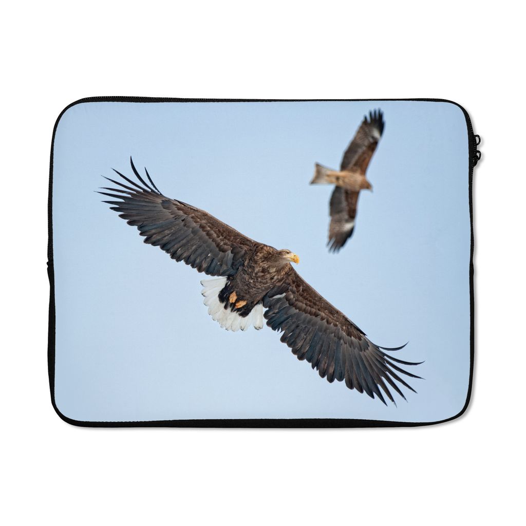 MuchoWow Laptop Hülle 17 Zoll Laptoptasche Zwei europäische Seeadler schweben in der Luft - Zipper - Schutzabdeckung