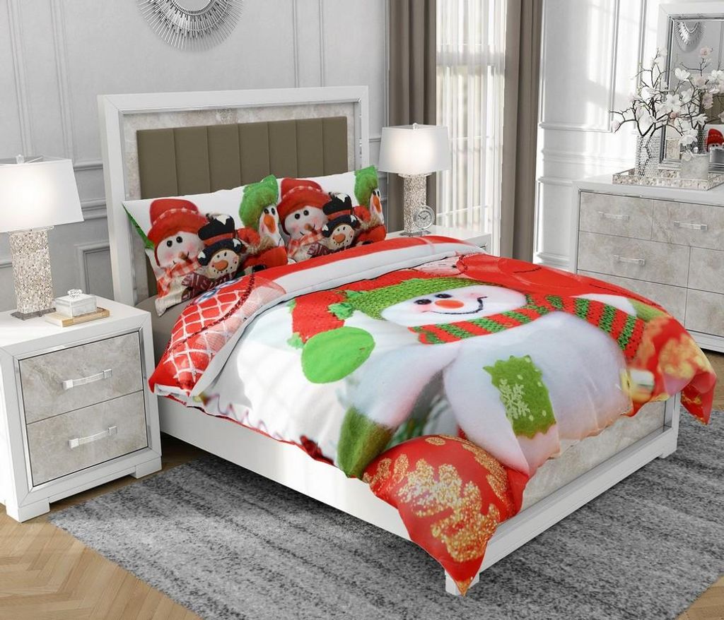 Bettwäsche 200x220 cm + 2x70x80 cm, 3-teilig, 100% Baumwolle, Satin, Reißverschluss, Bunt - SOVIO | So.8001