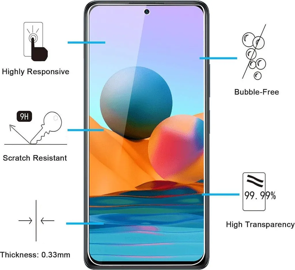 Dlxiks 3+3 Pezzi Vetro Temperato per Xiaomi Redmi Note 10 Pro/10 Pro Max,9H Durezza,Pellicola Prottetiva Anti Graffio,HD Trasparente,Vetro Protettivo per Xiaomi Redmi Note 10 Pro/10 Pro Max