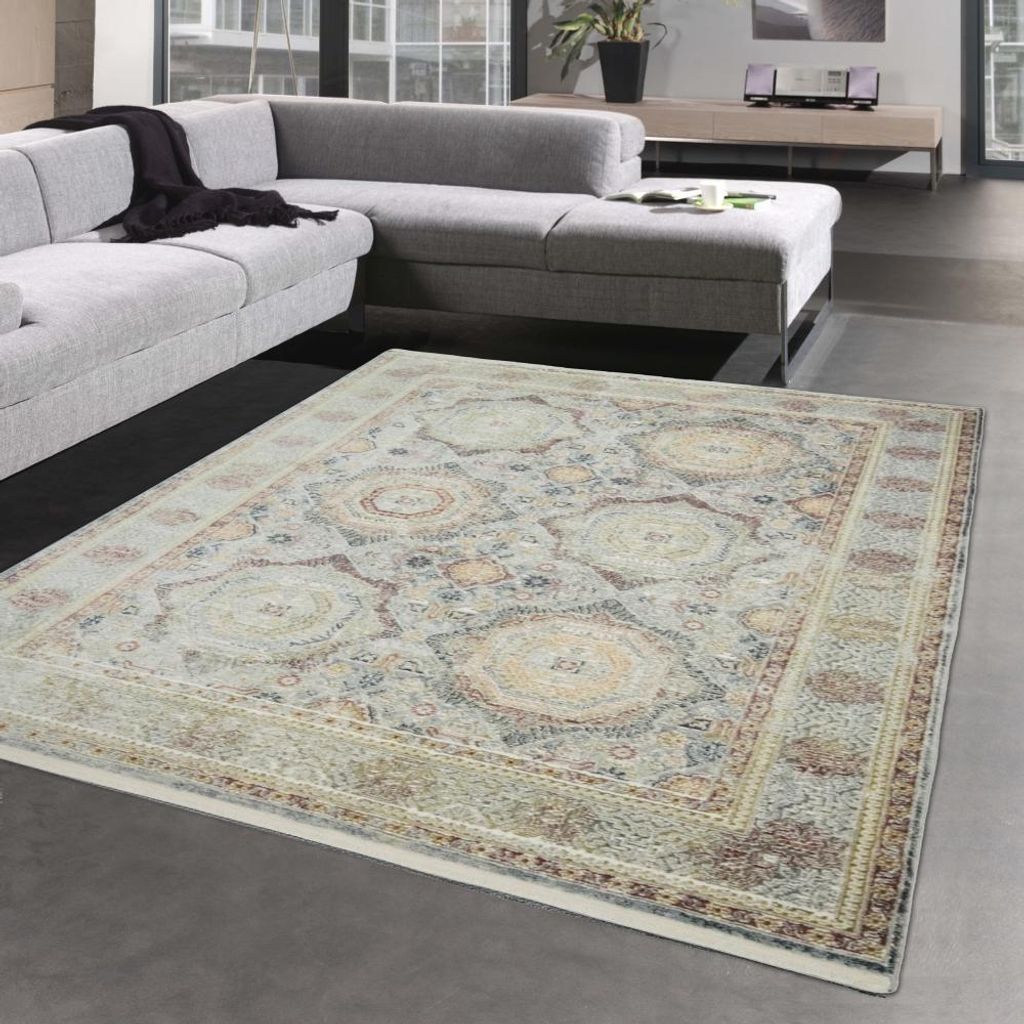 Moderner Orientalischer Vintage Teppich bunt gelbtöne Größe - 160x230 cm