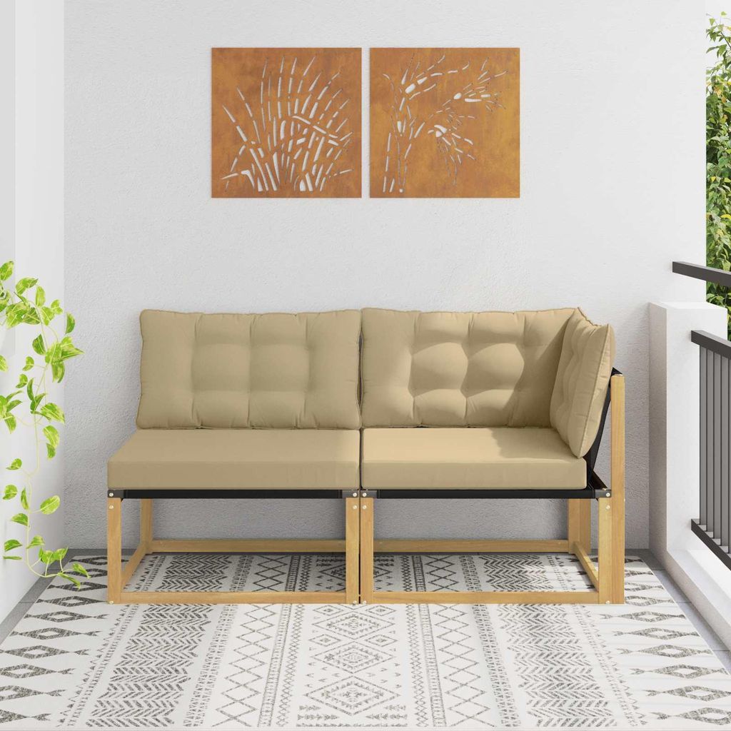 Möbel Sectional Sofa Einheiten mit Kissen Weiß 162,5 x 83 x 73 cmGartenstühle - Gartenstühle c8625