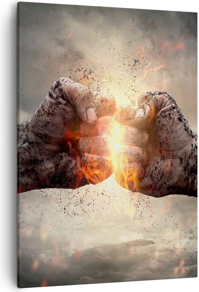 Bild auf Leinwand - Leinwandbild - Einteilig - Symbol faust kampf - 50x70cm - Wand Bild - Wanddeko - Wandbilder - Leinwanddruck - Wanddekoration - ...